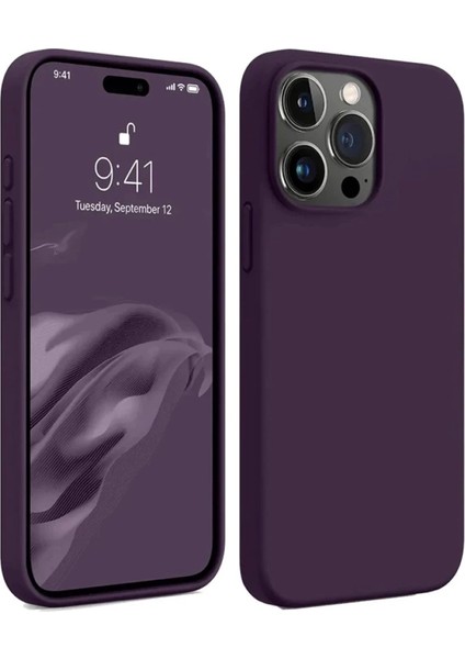 Newface iPhone 15 Pro Max Kılıf First Silikon - Mürdüm