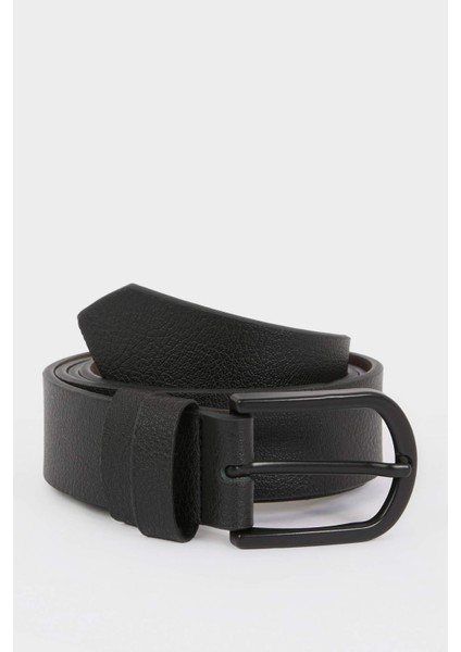 Erkek Oval Toka Suni Deri Jean Kemeri Y6450AZNS