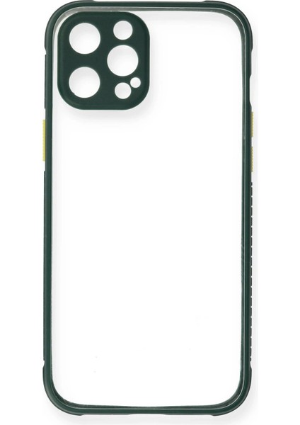 Newface iPhone 12 Pro Max Kılıf Miami Şeffaf Silikon - Koyu Yeşil
