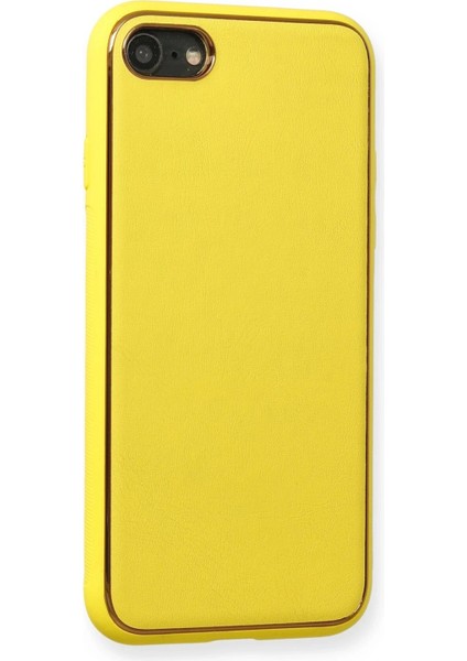Newface iPhone 7 Kılıf Coco Deri Silikon Kapak - Sarı fiyatları