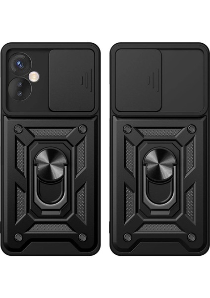 Newface Infinix Hot 30 5g Kılıf Pars Lens Yüzüklü Silikon - Gümüş modelleri