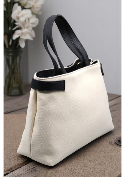 Kadın Keten Dokuma Vizon Tote Bag. El ve Omuz Çantası. RY425 fırsatları