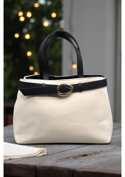 Kadın Keten Dokuma Vizon Tote Bag. El ve Omuz Çantası. RY425 indirimleri