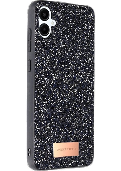 Onegif Samsung Galaxy A06 Bright Simli Kapak - Siyah