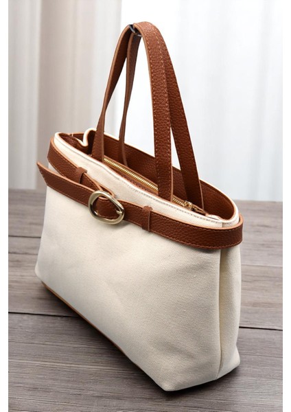 Kadın Keten Dokuma Vizon Tote Bag. El ve Omuz Çantası. RY425 modelleri