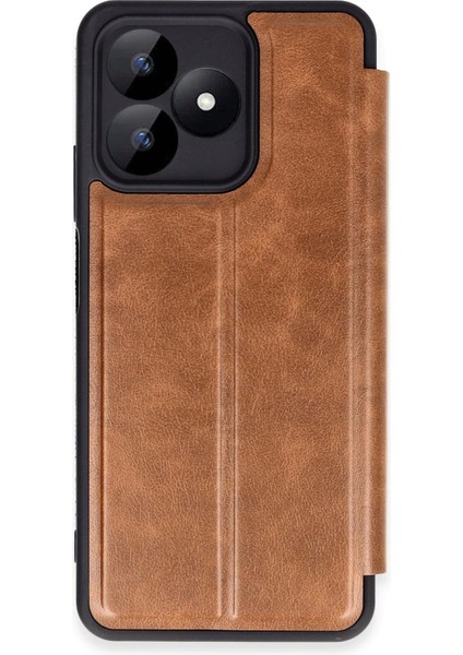 Newface Realme Note 50 4g Kılıf Flip Cover - Taba