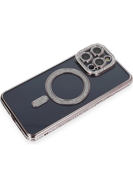 Newface iPhone 14 Pro Kılıf Joke Simli Magneticsafe Kılıf - Gri