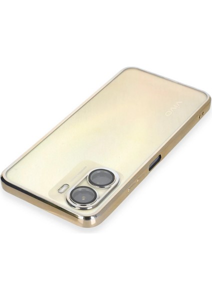 Newface Vivo Y16 Kılıf Razer Lensli Silikon - Gold modelleri