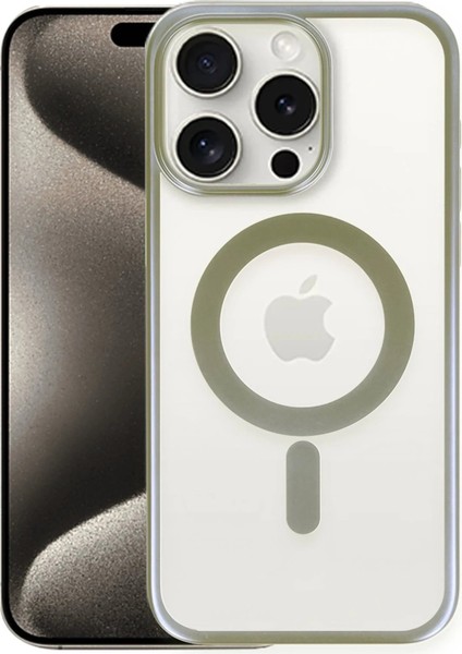 Newface iPhone 15 Pro Kılıf Erozi Magsafe Kapak - Gri