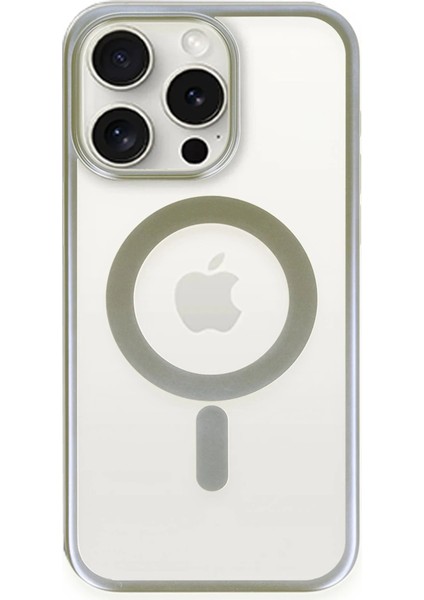 Newface iPhone 15 Pro Kılıf Erozi Magsafe Kapak - Gri
