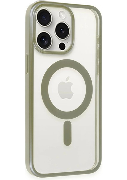 Newface iPhone 15 Pro Kılıf Erozi Magsafe Kapak - Gri