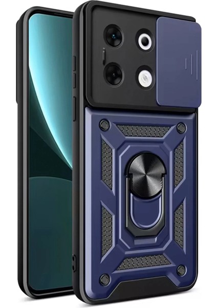 Newface Infinix Zero 30 5g Kılıf Pars Lens Yüzüklü Silikon - Lacivert