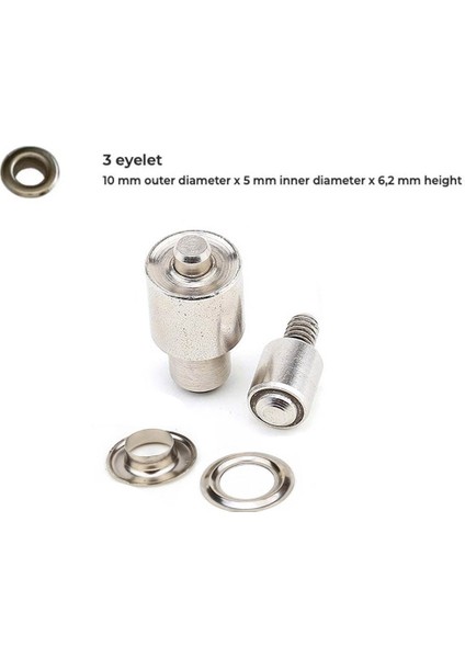 Çıtçıt,Kuşgözü, Rivet Ve Kot Düğme Çakma Makinesi 9 Kalıplı Set modelleri