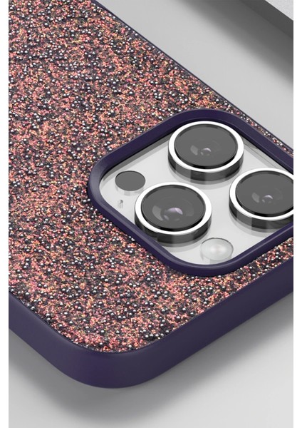 Onegif iPhone 16 Pro Bright Simli Kapak - Pembe