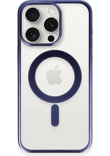 Newface iPhone 15 Pro Kılıf Erozi Magsafe Kapak - Lacivert