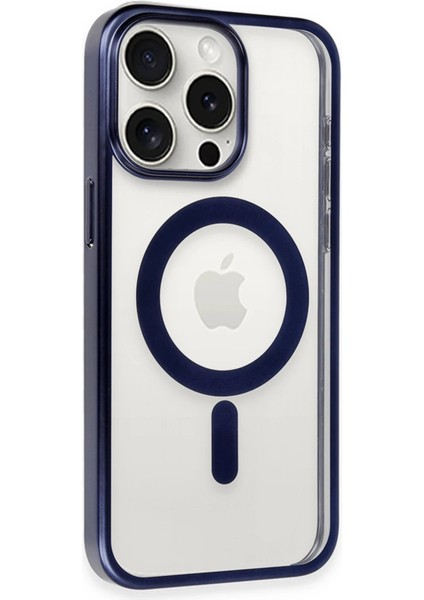 Newface iPhone 15 Pro Kılıf Erozi Magsafe Kapak - Lacivert