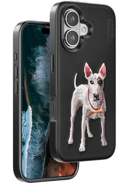 Venco iPhone 16 Perma Desenli Kapak - Siyah