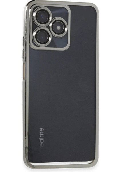 Newface Realme C53 Kılıf Razer Lensli Silikon - Gümüş