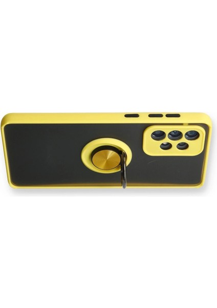 Newface Samsung Galaxy A53 5g Kılıf Montreal Yüzüklü Silikon Kapak - Sarı modelleri