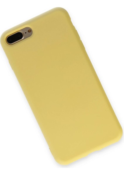 Newface iPhone 7 Plus Kılıf Nano Içi Kadife Silikon - Sarı