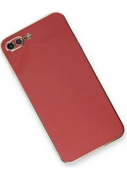 Newface iPhone 7 Plus Kılıf Volet Silikon - Kırmızı