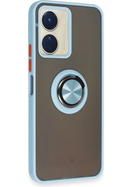 Newface Vivo Y16 Kılıf Montreal Yüzüklü Silikon Kapak - Buz Mavi fiyatları