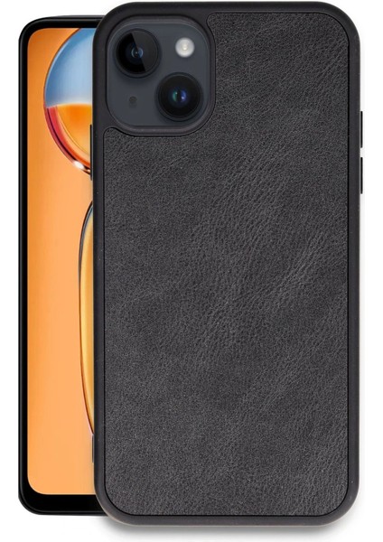 Newface iPhone 14 Kılıf Aras Deri Kapak - Siyah