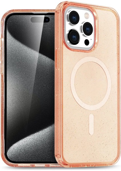 Newface iPhone 14 Pro Kılıf Glow Magsafe Kapak - Turuncu