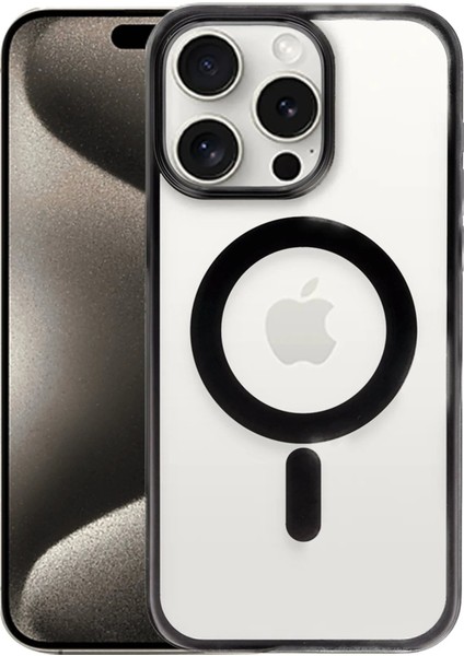 Newface iPhone 15 Pro Kılıf Erozi Magsafe Kapak - Siyah