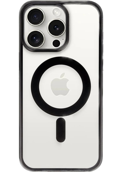 Newface iPhone 15 Pro Kılıf Erozi Magsafe Kapak - Siyah