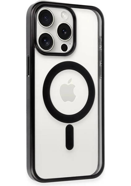 Newface iPhone 15 Pro Kılıf Erozi Magsafe Kapak - Siyah