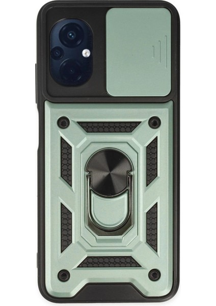 Newface Xiaomi Poco M5 Kılıf Pars Lens Yüzüklü Silikon - Yeşil