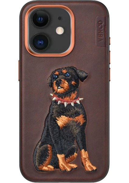 Venco iPhone 11 Perma Desenli Kapak - Koyu Kahve