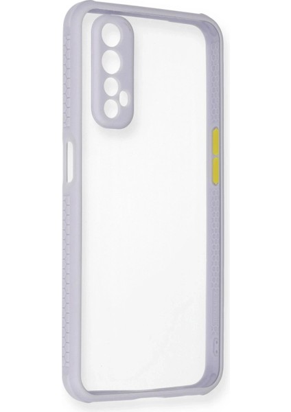 Newface Realme 7 Kılıf Miami Şeffaf Silikon - Lila