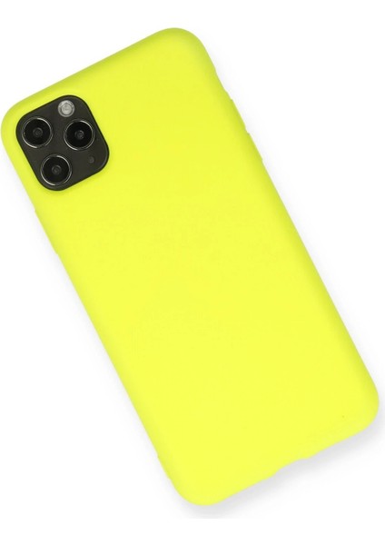 Newface iPhone 11 Pro Max Kılıf Nano Içi Kadife Silikon - Sarı