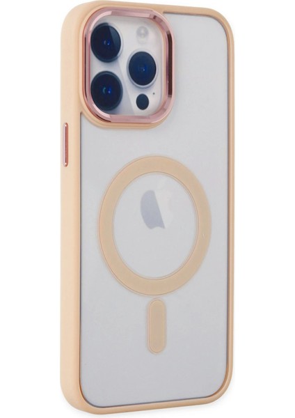 Newface iPhone 14 Pro Kılıf Room Magneticsafe Silikon - Pudra