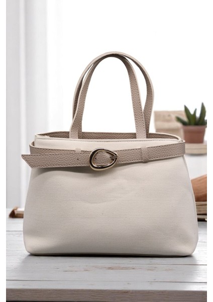 Kadın Keten Dokuma Vizon Tote Bag. El ve Omuz Çantası. RY425 fiyatları