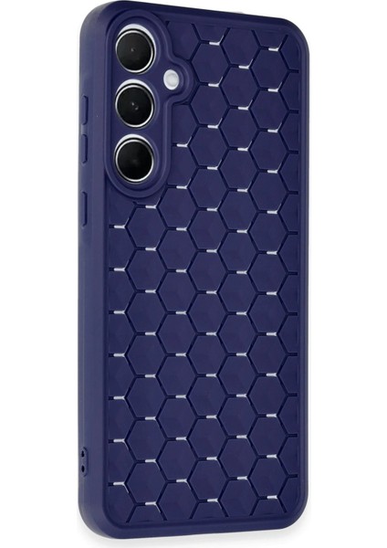 Newface Samsung Galaxy A25 5g Kılıf Petek Silikon Kapak - Lacivert