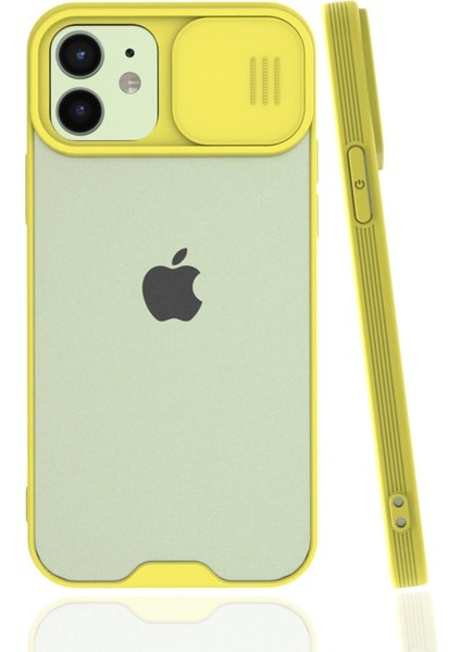 Newface iPhone 12 Kılıf Platin Kamera Koruma Silikon - Sarı
