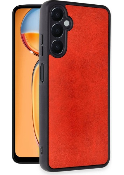 Newface Samsung Galaxy A25 5g Kılıf Aras Deri Kapak - Kırmızı