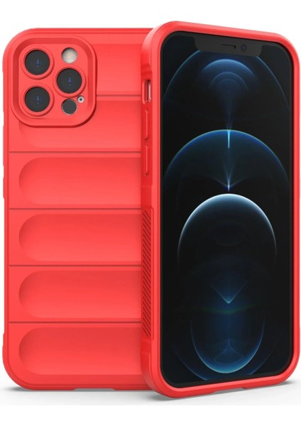 Newface iPhone 12 Pro Max Kılıf Optimum Silikon - Kırmızı