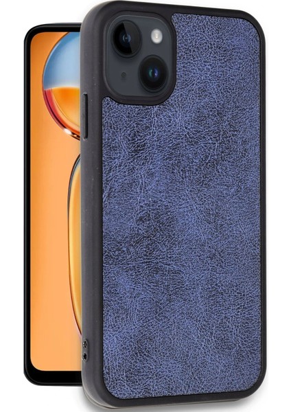 Newface iPhone 14 Kılıf Aras Deri Kapak - Lacivert