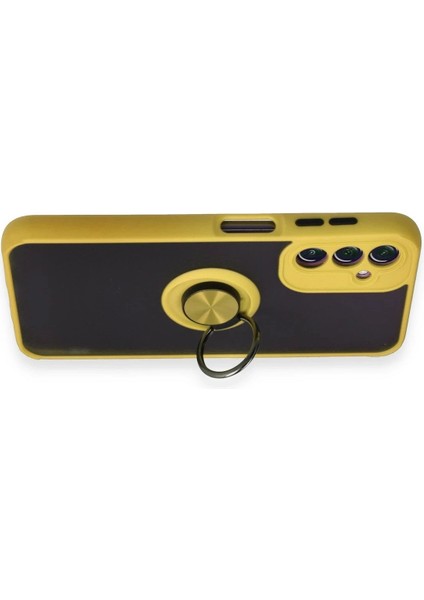 Newface Samsung Galaxy A14 4g Kılıf Montreal Yüzüklü Silikon Kapak - Sarı modelleri