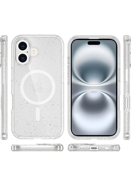 Newface iPhone 16 Plus Kılıf Glow Magsafe Kapak - Şeffaf