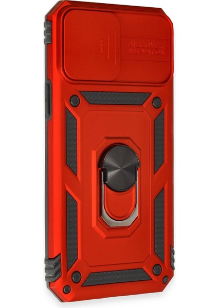 Newface iPhone 12 Pro Max Kılıf Pars Lens Yüzüklü Silikon - Kırmızı