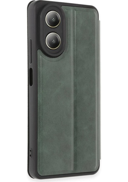 Newface Oppo A38 Kılıf Flip Cover - Koyu Yeşil