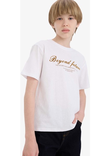 Erkek Çocuk Bisiklet Yaka Baskılı Kısa Kollu Tişört E0440A825SM fırsatları