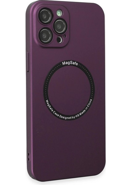 Newface iPhone 12 Pro Max Kılıf Jack Magneticsafe Lens Silikon - Mürdüm