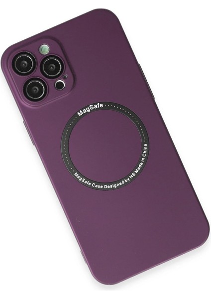 Newface iPhone 12 Pro Max Kılıf Jack Magneticsafe Lens Silikon - Mürdüm