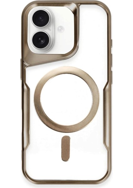 Newface iPhone 16 Plus Kılıf Boyi Magsafe Silikon Kapak - Kahverengi